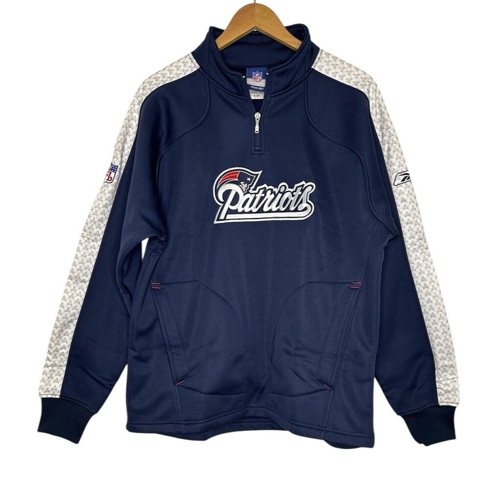 Patriots NFL Quarter Zip Pullover Fleece Lined Men's Size Small NEW Without Tags